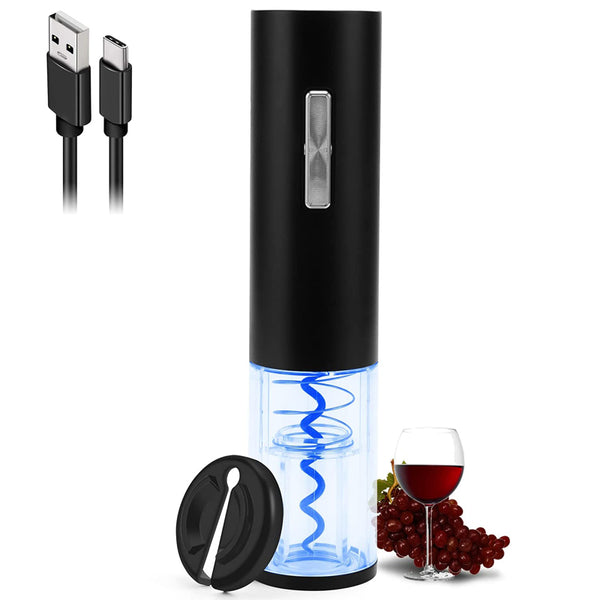 COKUNST Electric Wine Opener, Type-C Charging Wine Corkscrew Bottle Opener With Foil Cutter, Automatic Rechargeable Wine Openers With LED Light For Home Party Restaurant Wedding Gifts