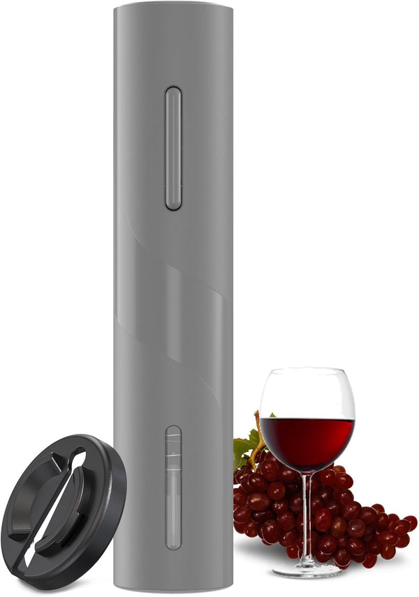 COKUNST Electric Wine Opener, Automatic Operation Corkscrew, Battery Operated Wine Bottle Opener with Foil Cutter, Wine Gift for Wedding Kitchen Party Home, Grey