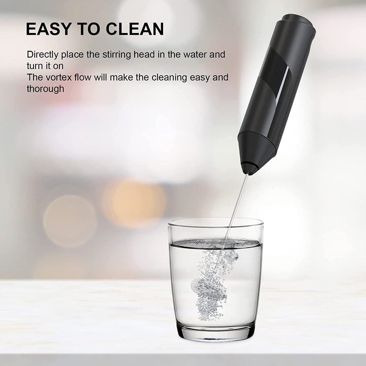 KJBQ-4-BS Black Rechargeable Electric Handheld Drink Mixer With