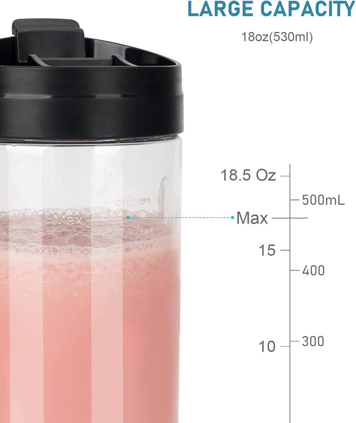 COKUNST 18 Oz Personal Size Blender with Rechargeable Type-C and 6 Blades  for Shakes and Smoothies .Fruit Veggie Juicer Mini Powerful Portable  Blender